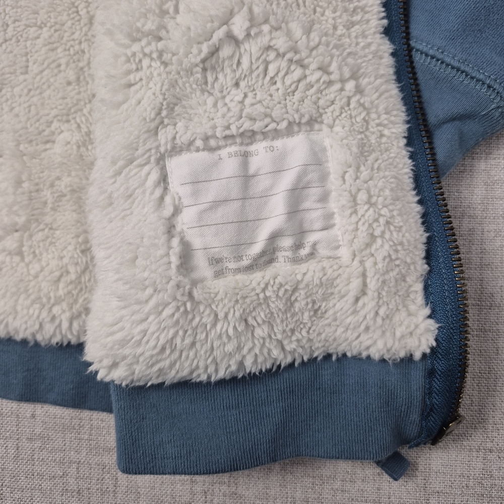 Primary Kids Sherpa-Lined Full Zip Hoodie | Slate Blue | Size 4-5 - Picture 6 of 12